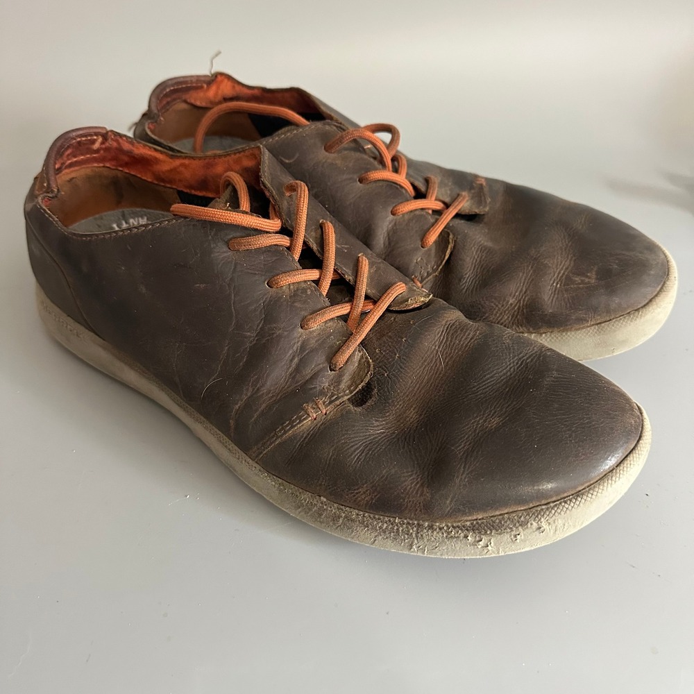 Merrell Freewheel sz 12 Brown Leather Lace Up Sneakers Air Cushion Casual Shoes
